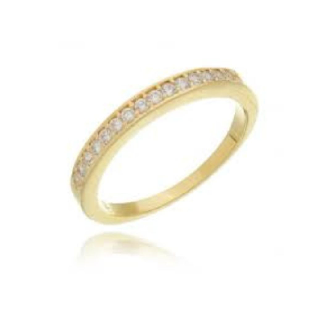 Anel Feminino Ouro e Pedras Brilhantes18K
