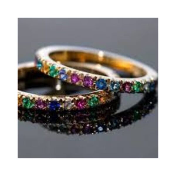 Anel Feminino Ouro Pedrinhas Brilhantes 18K